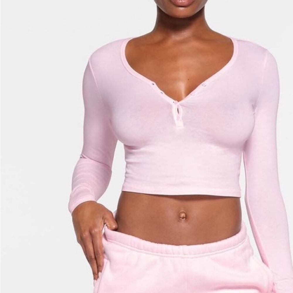 Skims vintage cropped henley - small